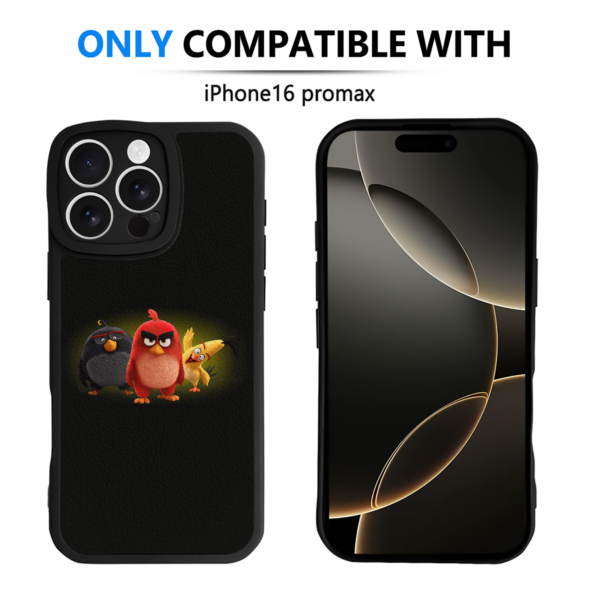 （画像用） Angry Birds アングリーバード 【iPhone 16シリーズ対応】シリコンスマホケース（レザー調） 材質：シリコン